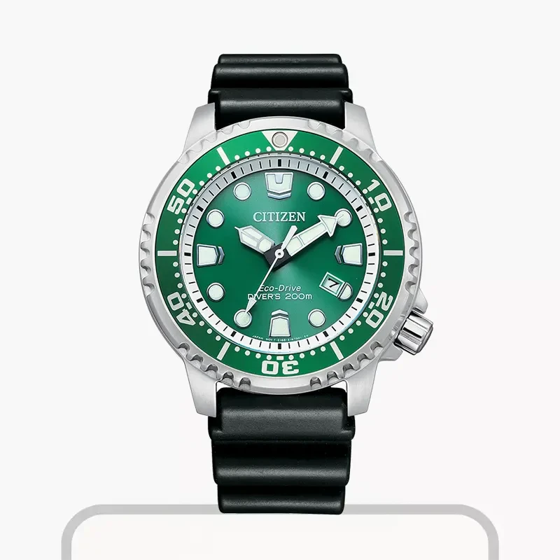 Citizen Promaster Marine Sea Eco-Drive Green Dial Men's Watch- BN0158-18X